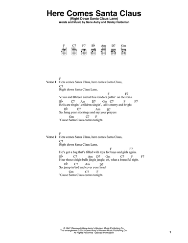 Here Comes Santa Claus (Right Down Santa Claus Lane) (arr. Fred Sokolow)