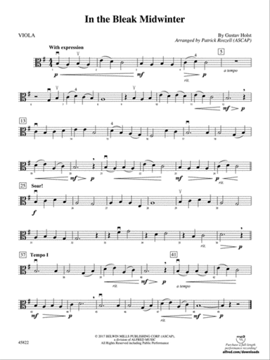 In the Bleak Midwinter: Viola