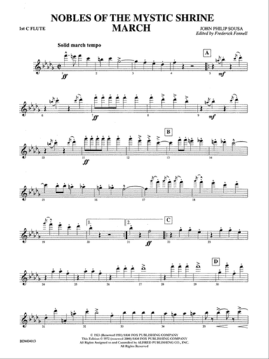Nobles of the Mystic Shrine (March): Flute