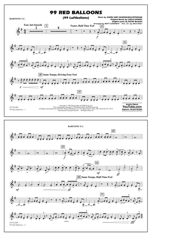 99 Red Balloons (arr. Holt and Conaway) - Baritone T.C.