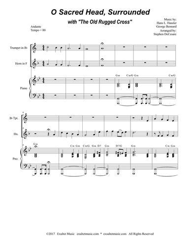 O Sacred Head, Surrounded (with "The Old Rugged Cross") (Duet for Bb-Trumpet and French Horn)
