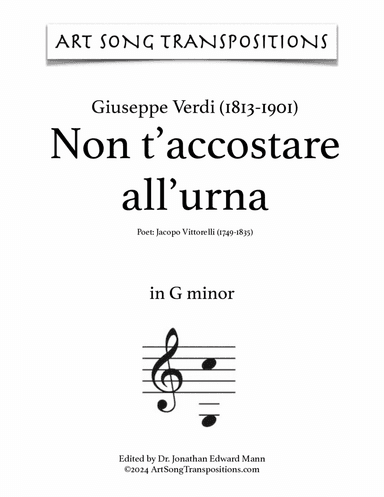 VERDI: Non t'accostare all'urna (transposed to B-flat minor)