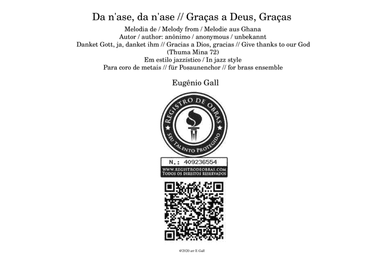 Da n'ase, da n'ase / Graças a Deus, Graças / Give Thanks to The Lord / Danket Gott for Brass Ensem