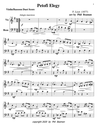 Petofi Elegy-Liszt-violin-bassoon duet