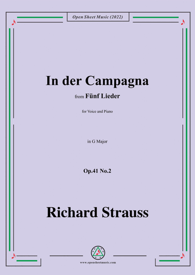 Richard Strauss-In der Campagna,in G Major,Op.41 No.2