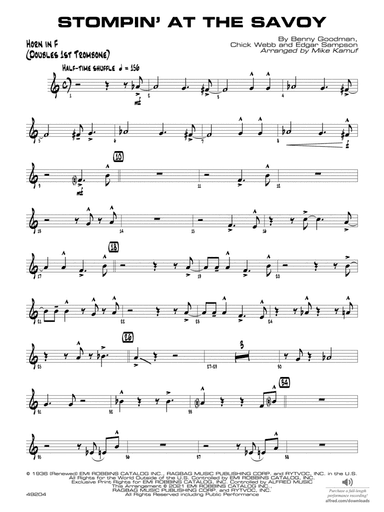 Stompin' at the Savoy: 1st F Horn