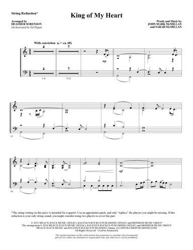 King of My Heart (arr. Heather Sorenson) - Keyboard String Reduction