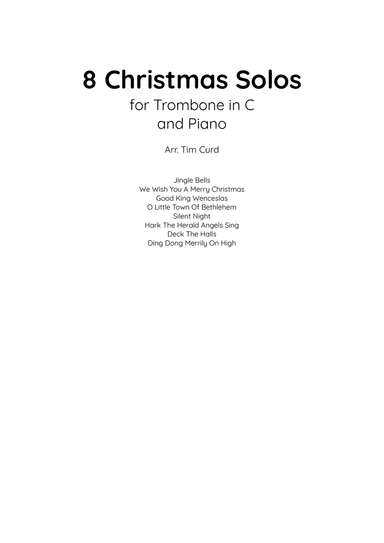 8 Christmas Solos for Trombone in C and Piano