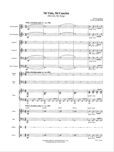 Mi Vida, Mi Canción (My Life, My Song): Score