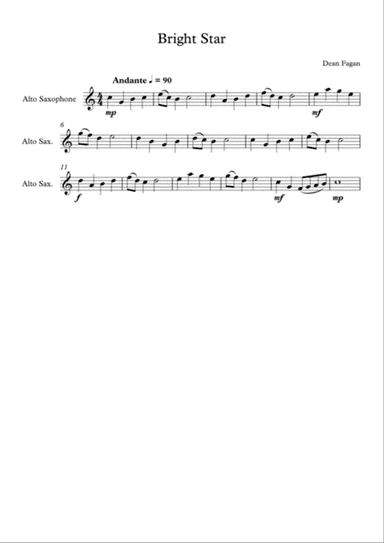 Bright Star - for E-flat Alto Saxophone