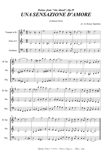 POEME - Op. 39 - Z. Fibich - Arr. for Brass Trio - With Parts