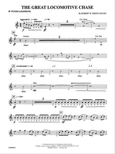 The Great Locomotive Chase: B-flat Tenor Saxophone