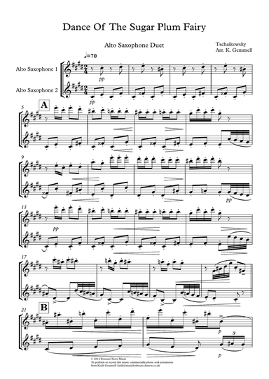 Dance Of The Sugar Plum Fairy: Alto Saxophone Duet