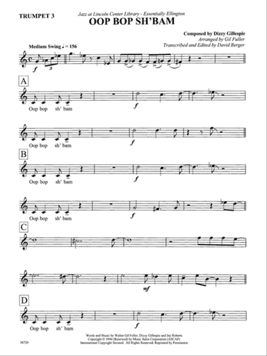 Oop Bop Sh'Bam: 3rd B-flat Trumpet