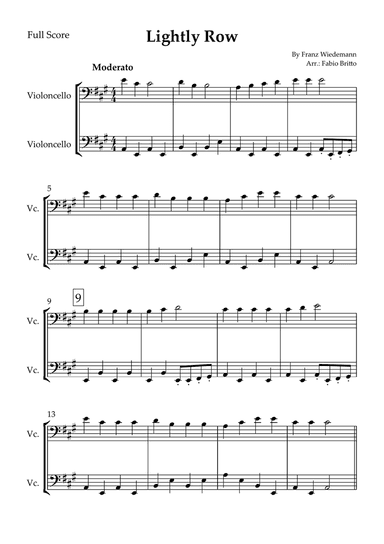 Lightly Row for Cello Duo