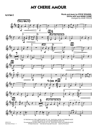 My Cherie Amour (arr. Mark Taylor) - Alto Sax 2
