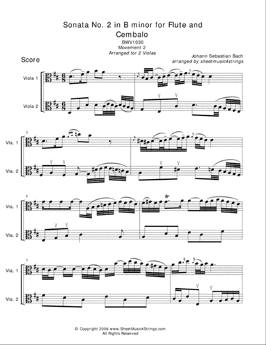 Bach, J.S. - Andante for Two Violas