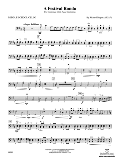 A Festival Rondo: Middle School Cello