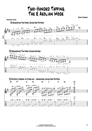 Two-Handed Tapping The E Aeolian Mode