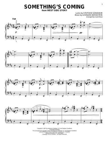 Something's Coming (from West Side Story) (arr. Carol Klose)