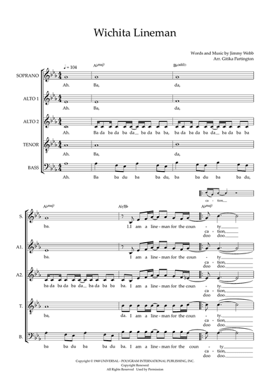 Wichita Lineman (arr. Gitika Partington)