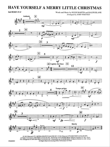 Have Yourself a Merry Little Christmas: 2nd F Horn