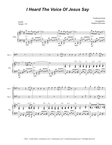 I Heard The Voice Of Jesus Say (Trombone Duet)