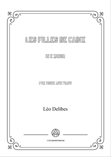 Delibes-Les filles de Cadix in e minor,for voice and piano