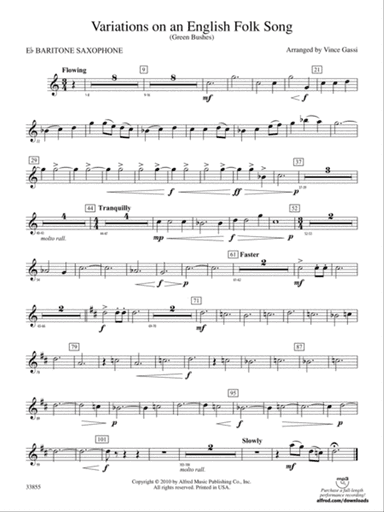 Variations on an English Folk Song: E-flat Baritone Saxophone
