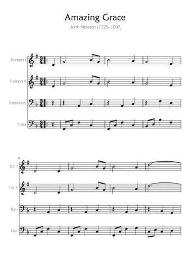Amazing Grace - Brass Quartet
