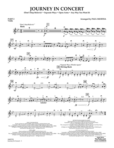 Journey in Concert (arr. Paul Murtha) - Pt.2 - Violin