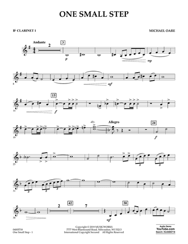 One Small Step - Bb Clarinet 1