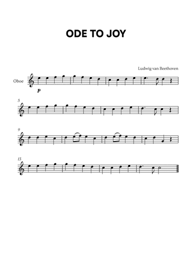 Beethoven - Ode to Joy (for Oboe Solo)