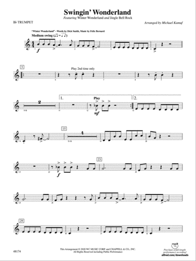 Swingin' Wonderland: 1st B-flat Trumpet