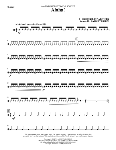 Aloha! (arr. Garrett Breeze) - Shaker