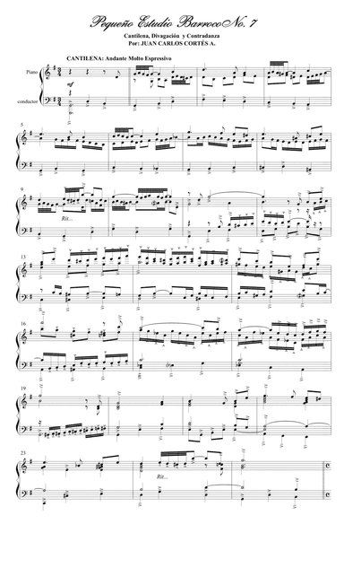Pequeño Estudio Barroco No. 7, "Cantilena, Divagación y Contradanza" (Small Baroque Study No. 7)