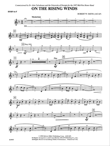 On the Rising Winds: 1st F Horn
