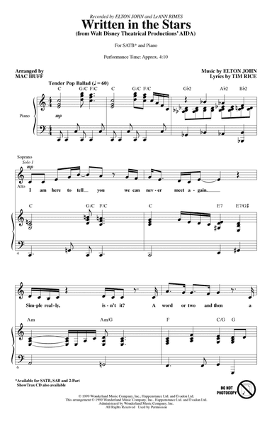 Written In The Stars (from Aida) (arr. Mac Huff)