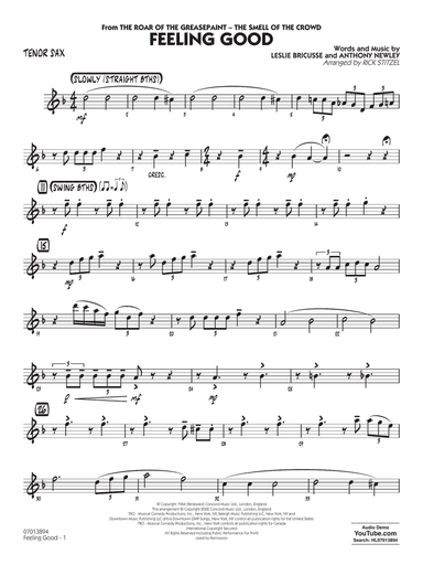 Feeling Good (arr. Rick Stitzel) - Tenor Sax