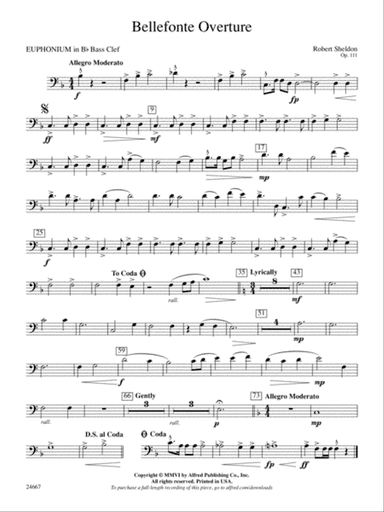 Bellefonte Overture: (wp) B-flat Baritone B.C.