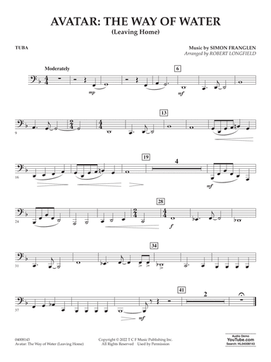 Avatar: The Way Of Water (arr. Robert Longfield) - Tuba