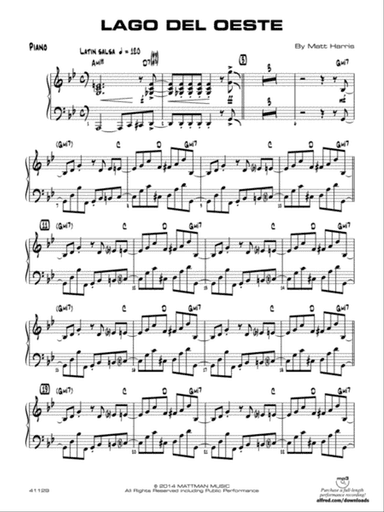 Lago del oeste: Piano Accompaniment