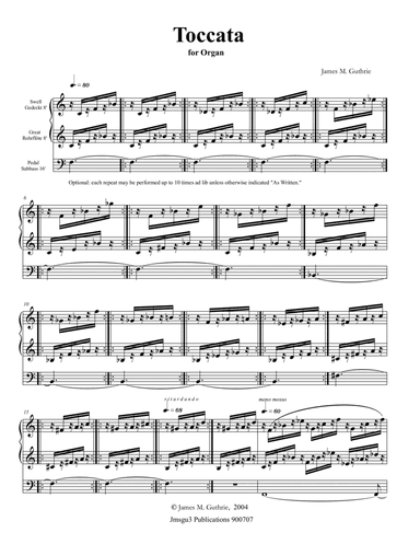 Guthrie: Toccata for Organ