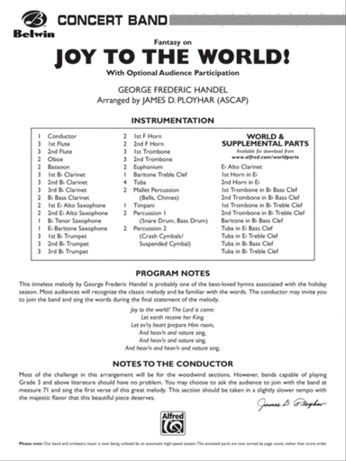 Joy to the World: Score