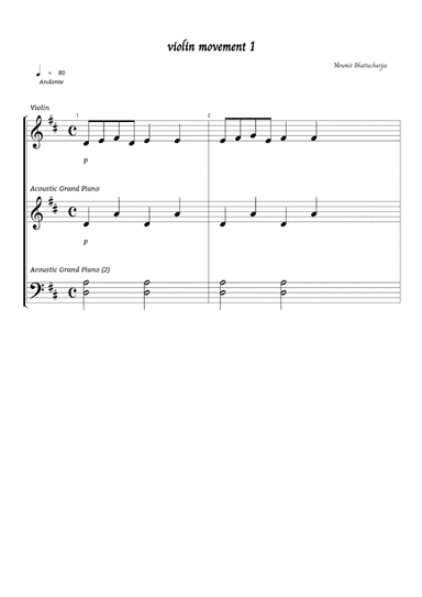 Violin movement 1 in d major