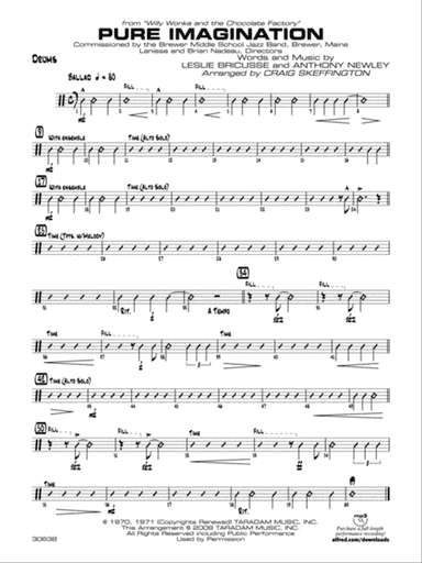 Pure Imagination (from Willy Wonka and the Chocolate Factory): Drums