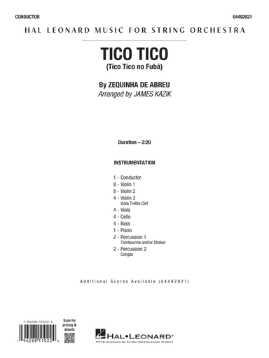 Tico Tico (Tico Tico No Fubá) (arr. James Kazik) - Conductor Score (Full Score)