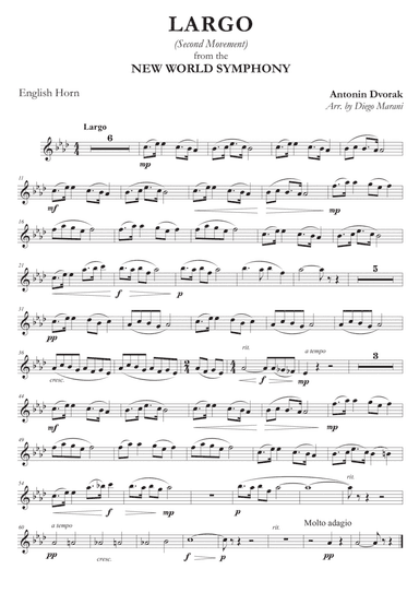 Largo from "New World Symphony" for English Horn and Piano