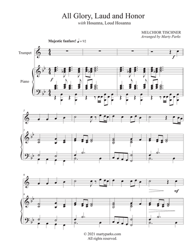 All Glory, Laud and Honor (Trumpet-Piano)