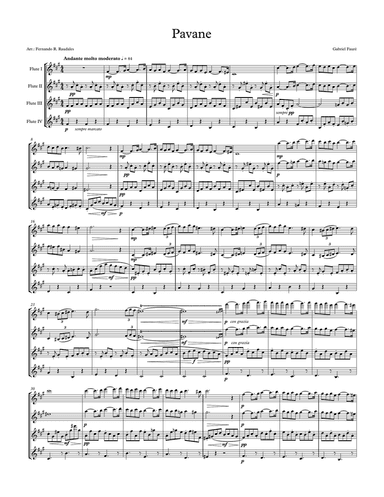 Faure - Pavane op. 50 - Flute Quartet